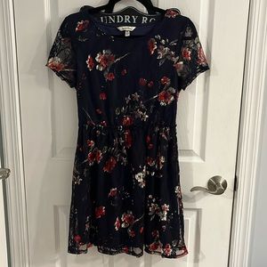 Speechless Blue Lace Floral Dress